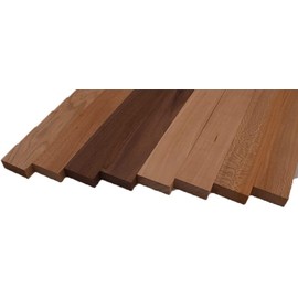 Barrington Hardwoods Domestic Exotic Variety Pack - Butternut, Walnut, Grey Elm, Quarter Sawn Sycamore - 3/4" x 2" (8 Pcs) (3/4" x 2" x 48")