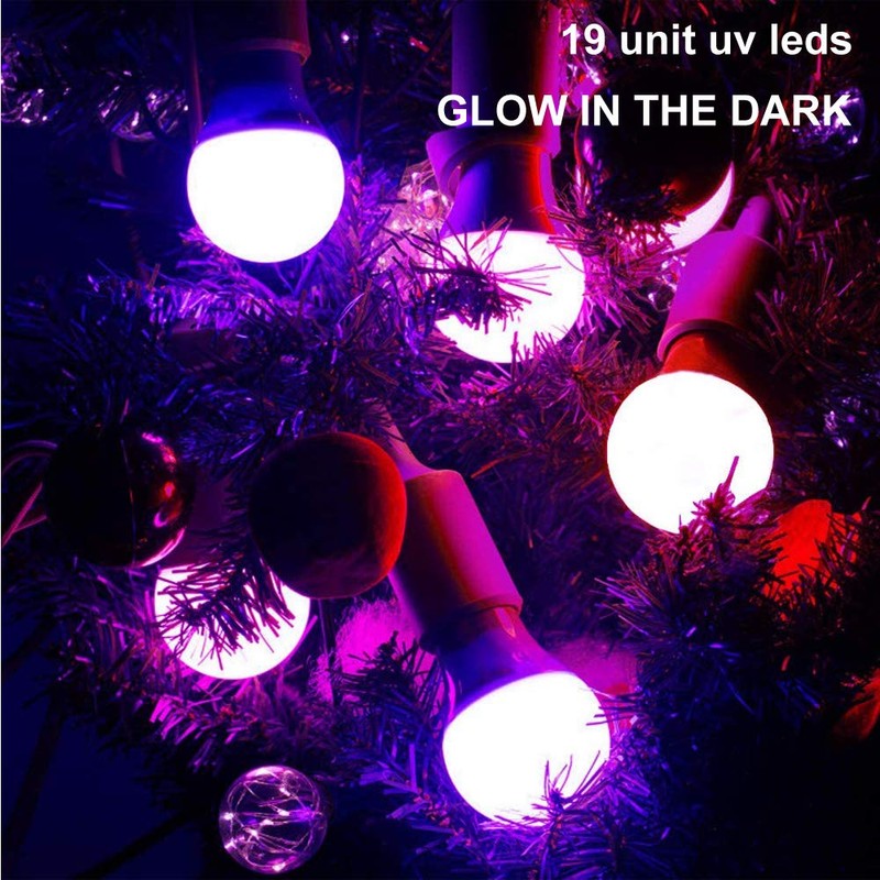 GLW Black Light Bulbs 9W 8 Pack A19 E26 LED