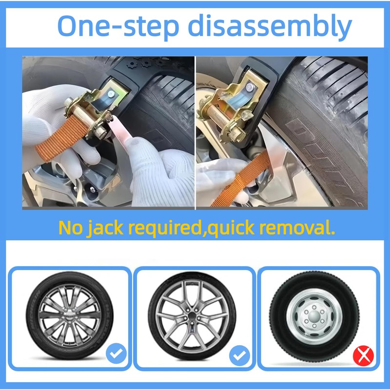 6 Pack Universal Tire Chains,Emergency Portable Snow Chains Suitable for