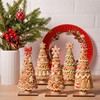 5 Pcs Christmas Gingerbread Tree Table Decorations Wooden Decor