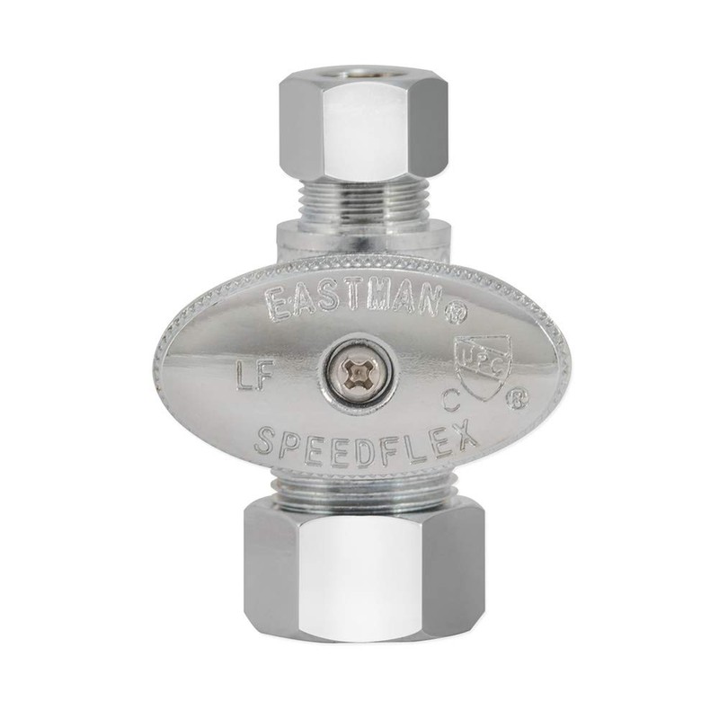 Eastman Quarter-Turn Straight Stop Valve with Brass Ball Mechanism, 5/8