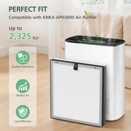 APH3000 Replacement Filter Compatible with KNKA APH3000 Air Purifier for Home Large Room Bedroom, 3-in-1 H13 Grate True HEPA Activated Carbon Filter for Smoke, Dust, Pet Hair, Pollen, 2 Pack