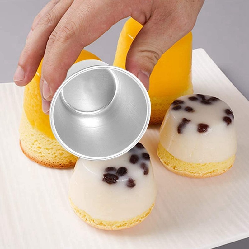 12 PCS Aluminium Dariol Mould Baking Cup Dariole Pudding Dessert