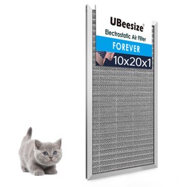 UBeesize Reusable 10x20x1 Air Filter Electrostatic HVAC AC Furnace Filter,MERV 8,Washable,Lasts a Lifetime,Permanent Air Filter,Breathe Fresher,Home And Office(Actual Size:9.48x19.64x0.82Inch)