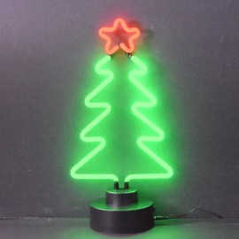 Christmas Tree Neon Sculpture Sign Xmas table Holiday lamp hand blown glass