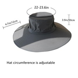 OHAOLYLE Sun Protection Hat Neck Face Flap Men's Sun Hat,Removable Sunshade Hat for Holidays Fishing Hiking Cycling Boating Grey, Grey, 1