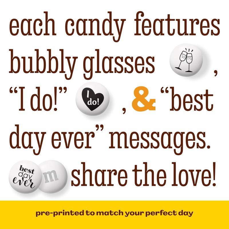M&M’S WORLD Wedding Themed Milk Chocolate Candy - 5lbs Assorted
