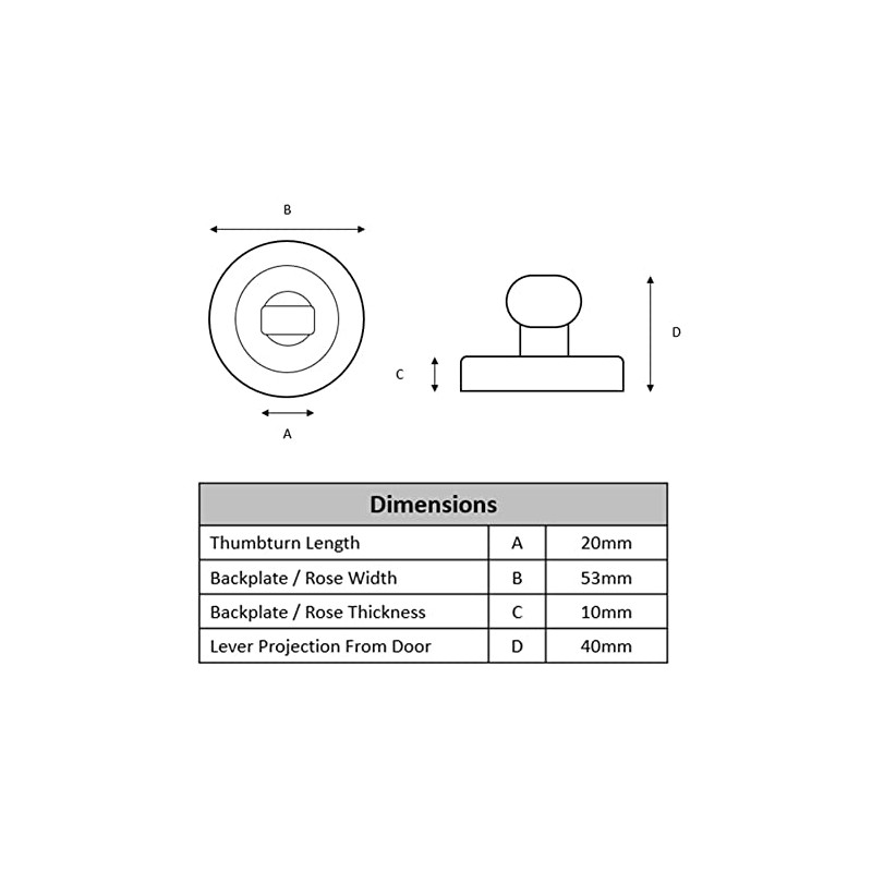 Hunta HANDLEZONE® Bathroom Toilet Door Thumbturn and Release Set -