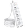 Power Strip Individually Switchable, 5-Way Multiple Socket Wall Mounted with