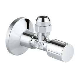 Grohe 22037000 Corner Valve Safety Technology with Roughened Thread Wall Connection 1/2 Inch, Outlet 3/8 Inch