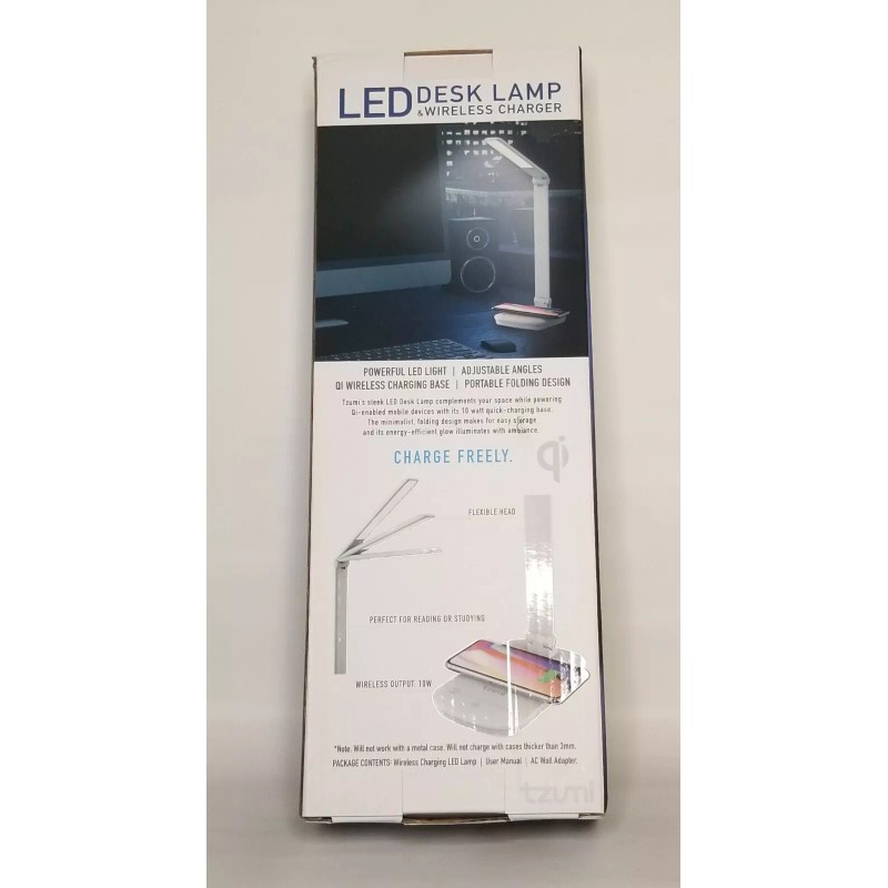 Tzumi LED Desk Lamp w/ Quick Charge Wireless Charging Pad
