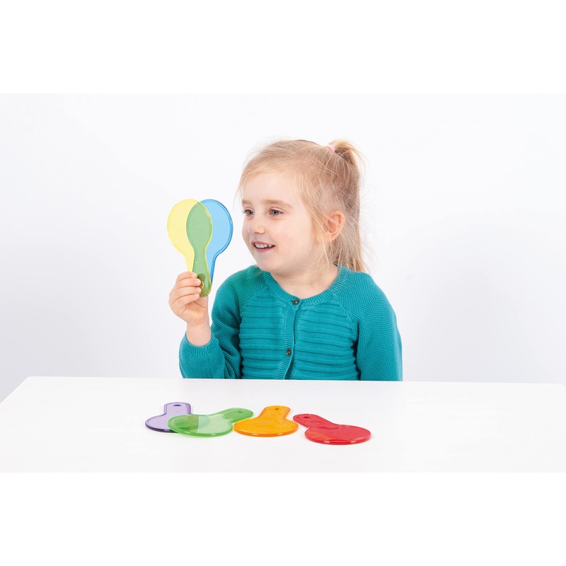TickiT 73109 Translucent Colour Mixing Paddles - 6 Colours, Primary