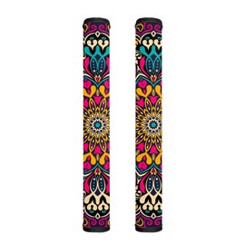 Horeset Luggage Handle Wrap Set of 2,Comfortable Refrigerator Door Handle Covers Luggage Identifier/Tag/Grip for Airport Travel Bag Accessories for Men Women(Boho Style Flower)