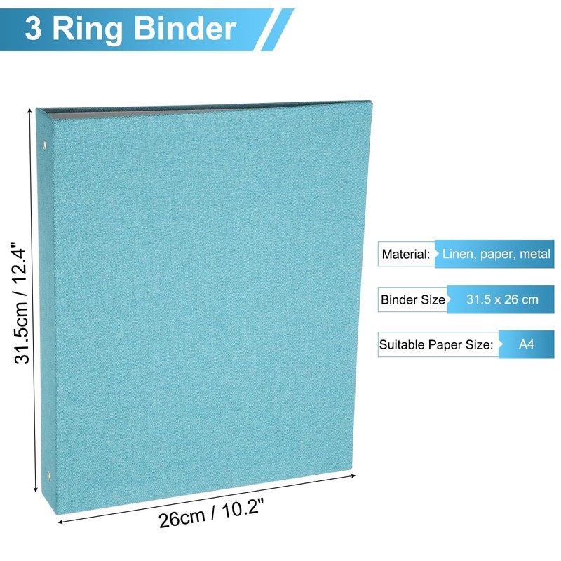 PATIKIL 3 Ring Binder, A4 Size Flexible Round Binder Big