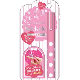 サンスター文具 カジュアルスティッキールはさみ ピンク ドット S4763688