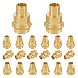 (Pack of 20) FOSKAN 3/4"Press x 3/4" PEX Crimp Brass Coupling Adapter,Press Fittings Connect from Copper to PEX Pipe