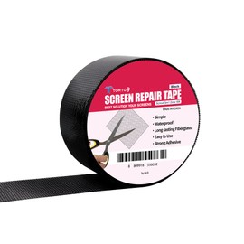 TORTO9 Window Screen Repair Kit, 3-Layer Strong Adhesive & Waterproof Tape Fiberglass Covering mesh (Black, 2 Inch x 15 FT)