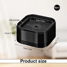 PHMING Pack of 8 Furniture Risers, Stackable Washing Machine Feet, 3.5 cm Table Leg Extension, Black Adjustable Furniture Riser, for Chairs, Sofa and Washing Machines