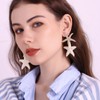 RUOFFETA Raffia Starfish Earrings, Raffia Straw Wrapped Starfish Drop Dangle