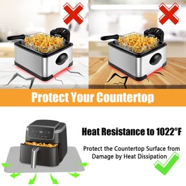 Heat Resistant Mat for Air Fryer,Deep Fryer,Oven,Gray 16x20in Hot Pads for Kitchen Counter Heat Protector,Deep Fryer Coffee Machine Accessories,Under Coffee Maker Mats for Quartz Countertop Protector