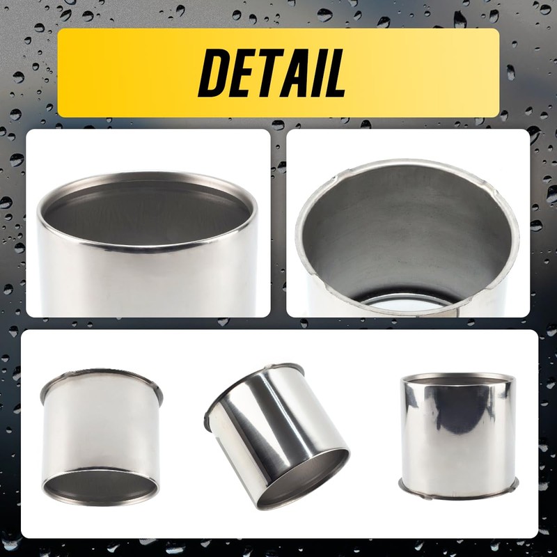 DewFlew 2Pcs 5.15" Push Through Wheel Center Caps Stainless Trailer