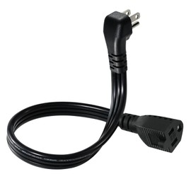 Black Flat Head Extension Cord 1FT Flat Thin Under Carpet Extension Cord with Flat Wall Plug,3 Prong Flat Wire SPT-3 14AWG Heavy Duty Low Profile Grounded Cord for Air Conditioner, Refrigerator