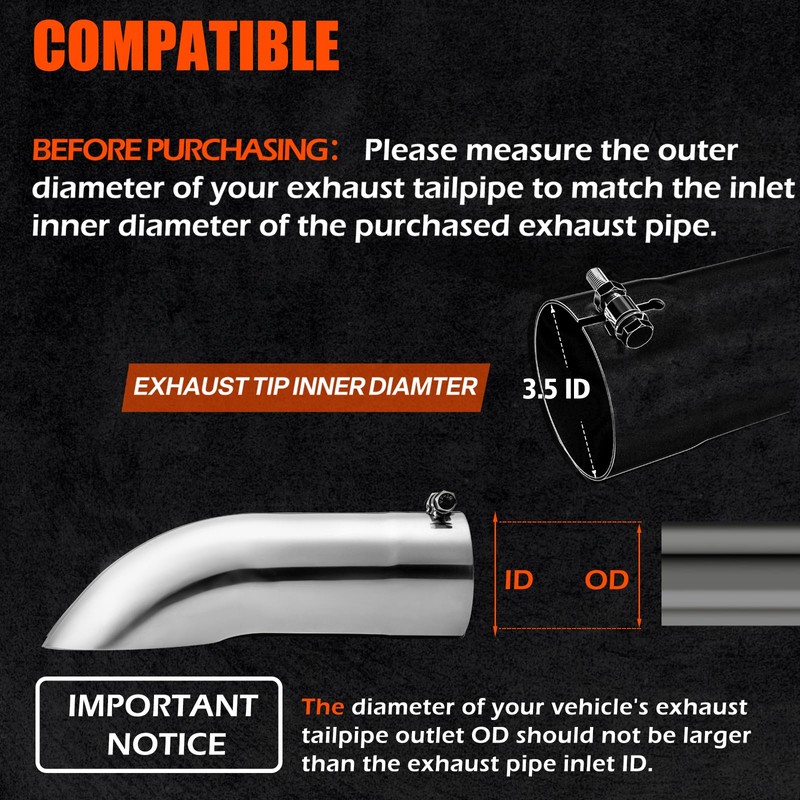 LCGP Turn Down Exhaust Tip 3.5" Inlet, 3.5" Inside Diameter