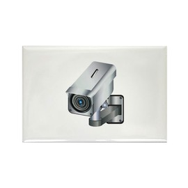 CafePress Building Security Camera Magnets Rectangle Magnet, 3"x2" Refrigerator Magnet