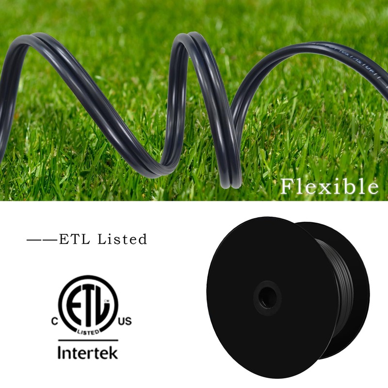Cableague 12/2 Low Voltage Landscape Lighting Wire 200ft 12AWG*2C Waterproof