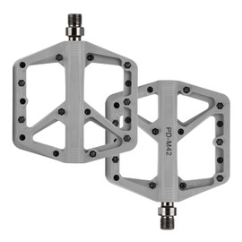 SYACHI Flat Pedals for MTB, Non-Slip Bicycle Pedals Made of Nylon Fibre for Road Bike, Mountain Bike & Gravel Bike, Non-Slip & Durable, Aluminium Alloy with 3 Sealed 9/16 Inch Axles (Green) (Grey)