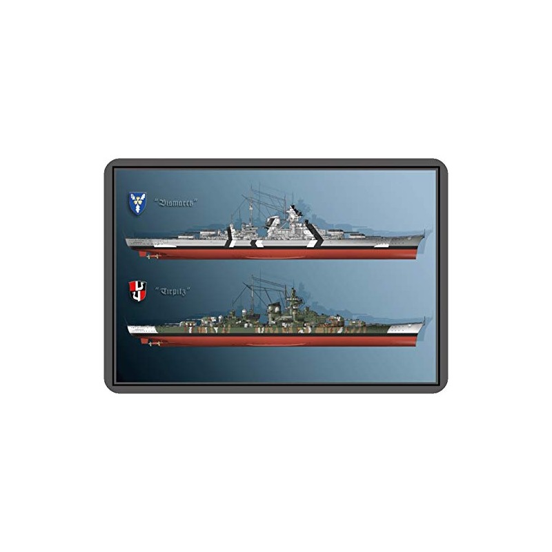 Schatzmix Tin Sign Ship Bismarck Tirpitz Metal Sign Wall Decoration