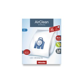 Miele Original Allergy Pack for Miele Complete C2/C3, Classic C1, and S8/S5 Models, Includes 8 AirClean 3D Efficiency GN Vacuum Cleaner Bags and 1 SF-HA 50 HEPA AirClean Filter – 11214190