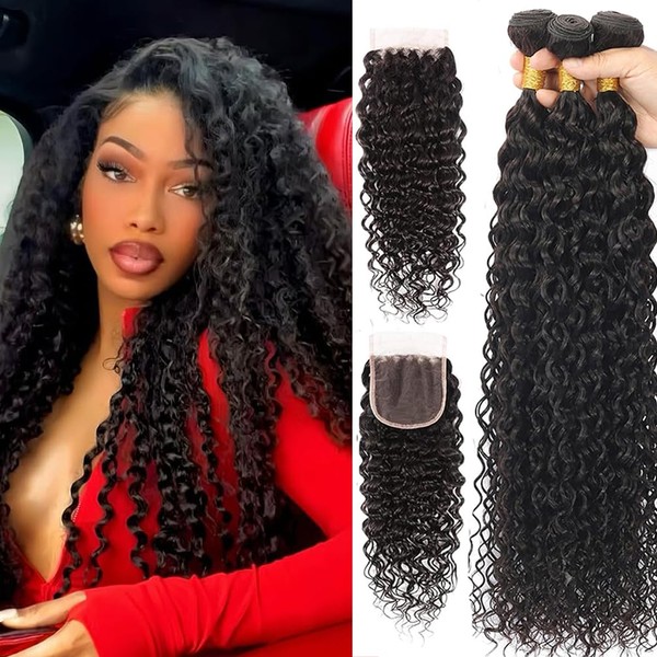 Water Wave Bundles and Closure (24 26 28+22) 10A Water