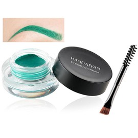Green Eyebrow Gel, Brow Pomade, Brow Dye with Brush, Christmas Makeup Waterproof Long Lasting Tinted Brow Gel, Smudge-Proof Sweat Resistant Brow Cream