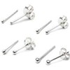 Set of 4 Solid sterling silver Ball Stud Earrings, sizes