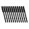 Set 12 Plumas Borrables Crown 4370-A Boligrafo Lapicero Color Negro
