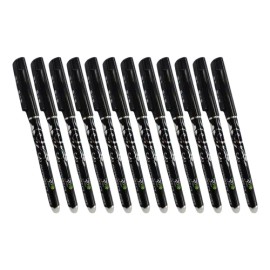 Set 12 Plumas Borrables Crown 4370-A Boligrafo Lapicero Color Negro