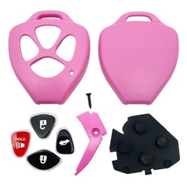 Keyless Entry Key Fob Cover Shell Case Fit for Toyota Avalon 2008- 2013 / 2007-2011 Camry / 2008-2013 Corolla / 2009-2014 Venza No Cutting or Programing Required (Pink)