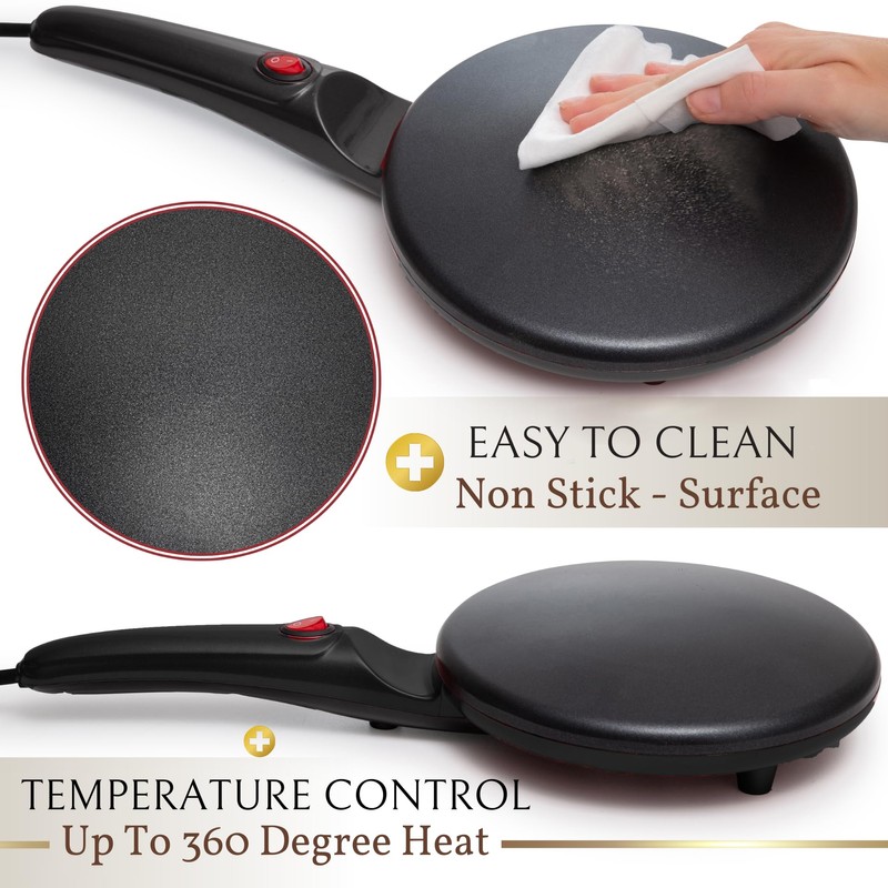 Moss & Stone Electric Crepe Maker – 8” Portable Crepe