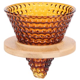 Glass Coffee Dripper,Pour Over Coffee Dripper,Portable Pour Over Coffee Maker Coffee Pot Filter Reusable Glass Coffee Dripper Funnel Kettle Brewer Accessories(brown)