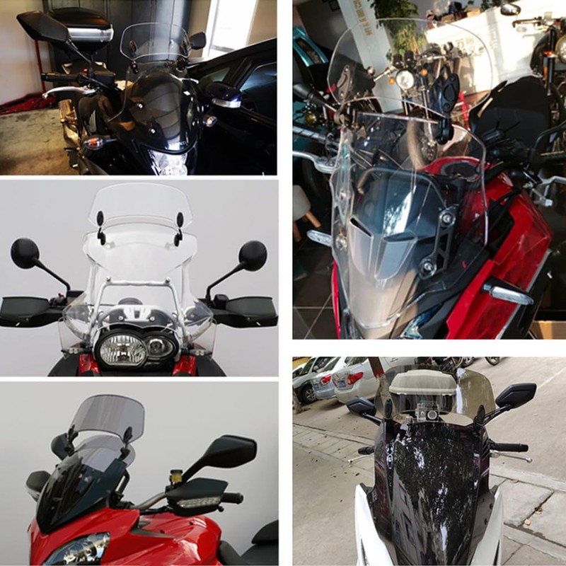 295 mm Motorcycle Wind Deflector Adjustable Clip-on Windscreen Accessories Windshield