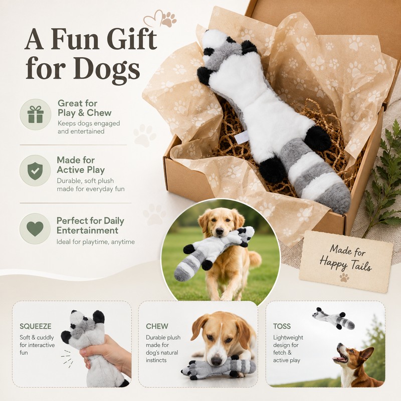 No-Stuffing Dog Squeaky Toy for Interactive Play – 45cm Crinkle