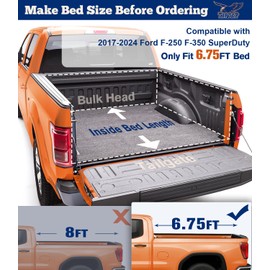 TIPTOP Soft Roll-Up Tonneau Cover Truck Bed for 2017-2024 Ford F-250 F-350 SuperDuty 6.75ft Bed (81.8") | TP1 |
