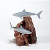 Mako Shark Duo Sculpture by John Perry Airbrushed on Polished