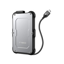 ineo Caja de Disco Duro Externo USB 3.1 Gen2 Tipo C Resistente al Agua y a Prueba de Golpes para Disco Duro SATA HDD SSD de 9.5 mm y 7 mm [C2580c]