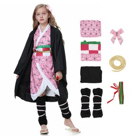 Cosplay Pink Costume Kimono Anime Cosplay Outfits Cape Festival Uniform for Kids Girls and Women