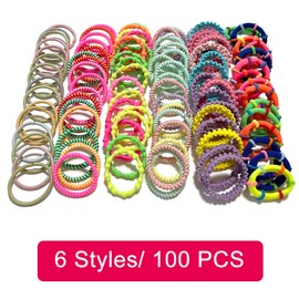 Pack of 100 Girls Hair Bobbles, Ponytail Holder, Elastic Braid Elastic, No Metal, Small Elastic Hair Bands for Women and Girls