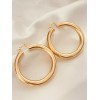 Big Round Shape Gold Tone Hoop Earrings Bling Thin Lightweight