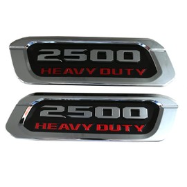 2pack New 2500 Heavy Duty Emblems Left Right Side 3D Badges Black Hood Replacement for 2500 (Chrome)