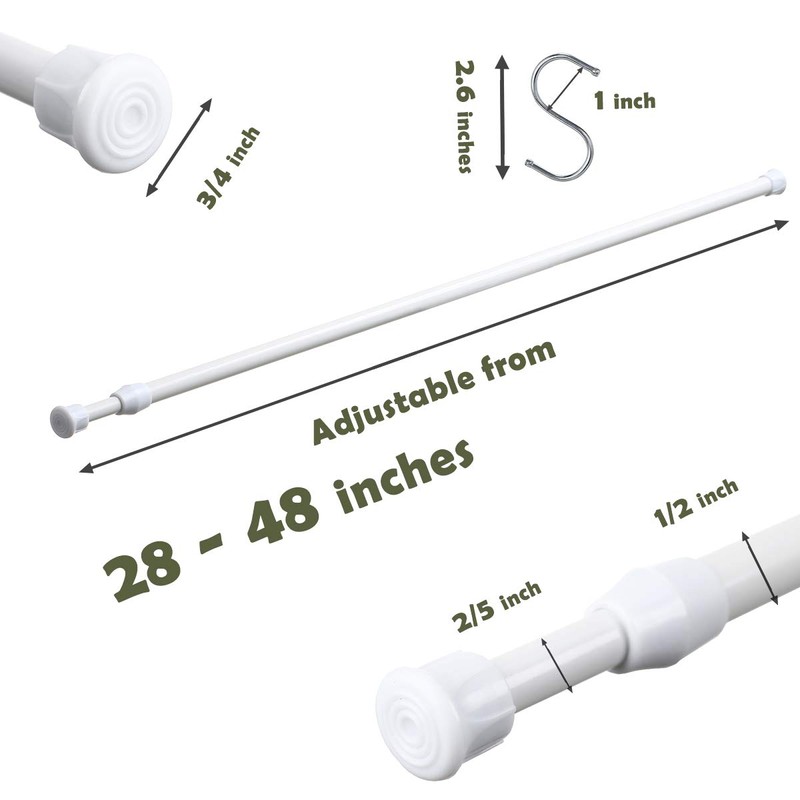 12 Pack Tension Rods for Windows 28 to 48 Inch